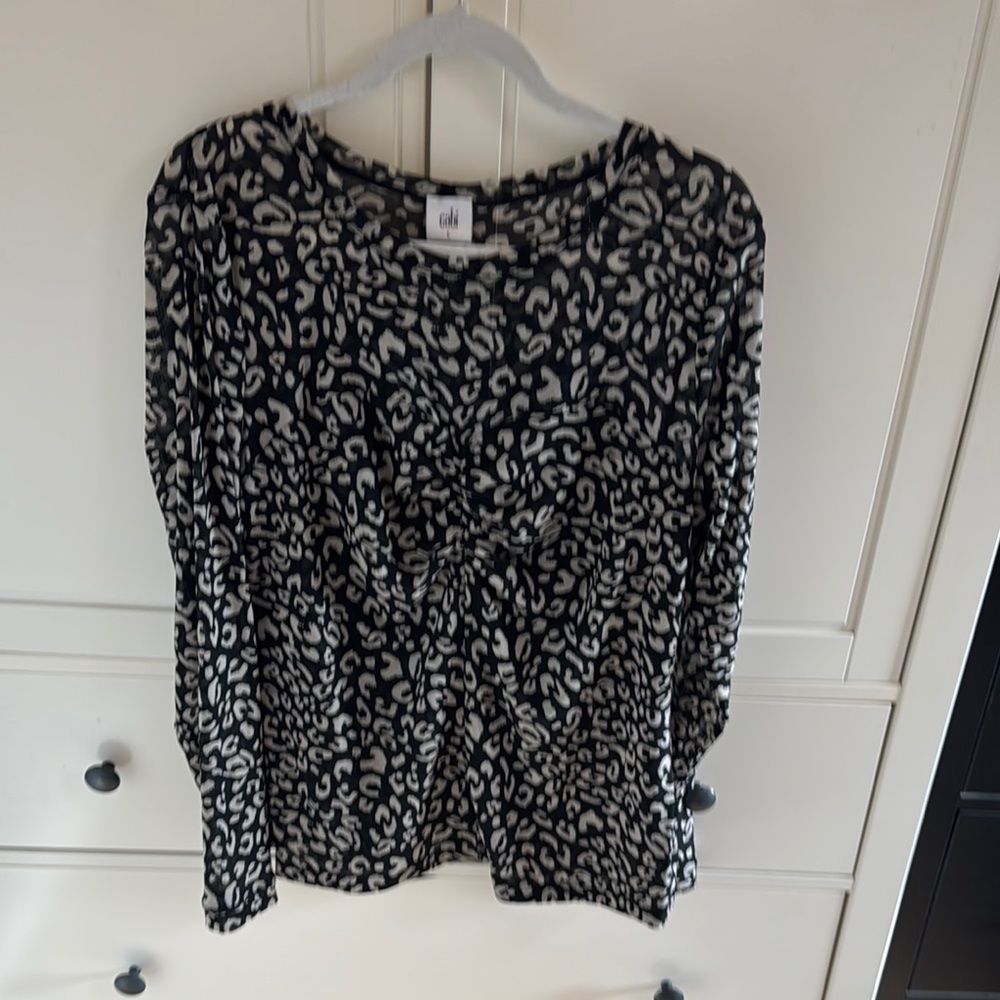 Chico's Black and White Leopard Print Top
